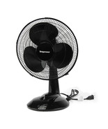 Impress IM-713B 12 Inch 3 Speed Oscillating Table Fan in Black - £38.32 GBP