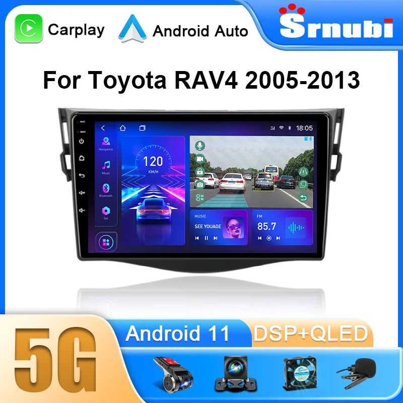 Android 11 Car Radio for Toyota RAV4 Rav 4 2005-2013 Multimedia Video Player 2 - £69.44 GBP+