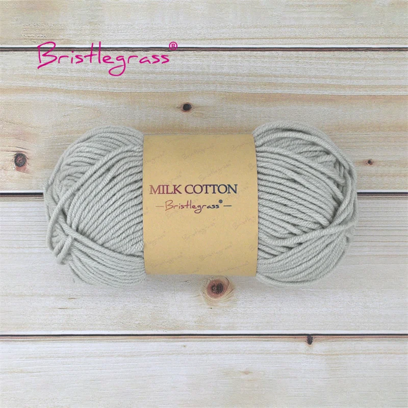 BRISTLEGRASS Acrylic Crochet Wool Yarn 50g Pom-poms Milk Cotton Hand -Sh... - €2,57 EUR