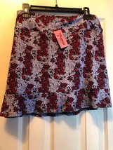 NWT GOLFTINI COSMIC Navy Lt Blue Red Ruffle Hem Knit GOLF SKORT S M & L image 3