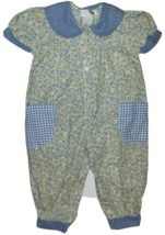 baby baluga New York SS Longall One Piece Light Blue &amp; Yellow Floral &amp; Checks 2T - £13.98 GBP