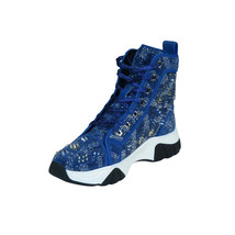 Mens High Top Shoes By FIESSO AURELIO GARCIA,Spikes Rhine stones 2412 Navy Blue image 4