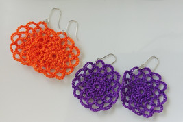 Crochet Mandala Earrings / Crochet Mandala Drops / Handmade Earrings - £7.19 GBP
