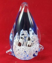 Vintage Murano Art Glass Cobalt Blue Penguin w/BABIES Figurine Paperweight - £21.57 GBP