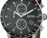 HUGO BOSS Uhr HB1513390 Rafle Herrenuhr mit schwarzem Lederarmband ~ 2... - $124.76
