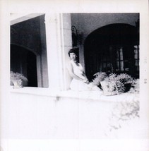 Lady Setting Pretty On The Hotel Porch Wall 1958 - £7.89 GBP