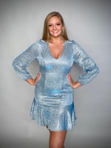 Silver Blue Sparkle Cocktail Dress - £27.53 GBP