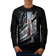Wellcoda Drugs R Us Store USA Mens Long Sleeve T-shirt, Pharmacy Graphic Design - £18.24 GBP