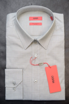 Hugo Boss $175 Men&#39;s Elisha Extra Slim Fit Two Ply Cotton Dress Shirt 39 15.5 - £56.04 GBP