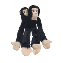 K&amp;M Wild Republic Plush Chimpanzee Mom Baby Hanging Hug Monkey Black 21&quot; - £9.23 GBP