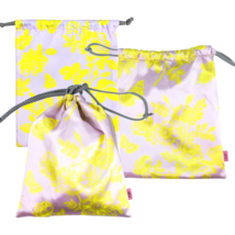 Lot of 3 Ipsy Drawstring Bag Pouches Spring Floral Butterflies Satin Material - £13.51 GBP