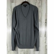 Banana Republic Mens Sweater Luxury Silk Cashmere Blend Gray Vneck Large - £16.34 GBP