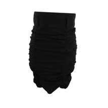 Valia Junior Size 7 Black Ruched Pencil Mini Skirt Pinup Rockabilly High... - $9.89