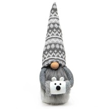 Gnome R8626 Polar Bear Boots Muff Grey Nordic Hat Wood Nose 13.5&quot; H - £22.75 GBP