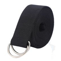 Black Metal D-Ring Fitness Exercise Yoga Strap Durable Cotton  - £8.39 GBP