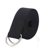 Black Metal D-Ring Fitness Exercise Yoga Strap Durable Cotton  - £8.29 GBP