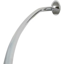 Chrome Shower Rod Rustproof 72 in. Adjustable Permanent Mount Curved - £19.46 GBP