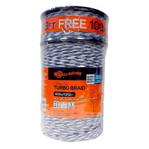 Gallagher Turbo Braid 7 64in x 1640 ft White - £108.66 GBP