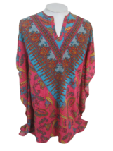 NLW Dashiki Print Tunic Women Top sz L colorful beach coverup casual tunic - £14.01 GBP