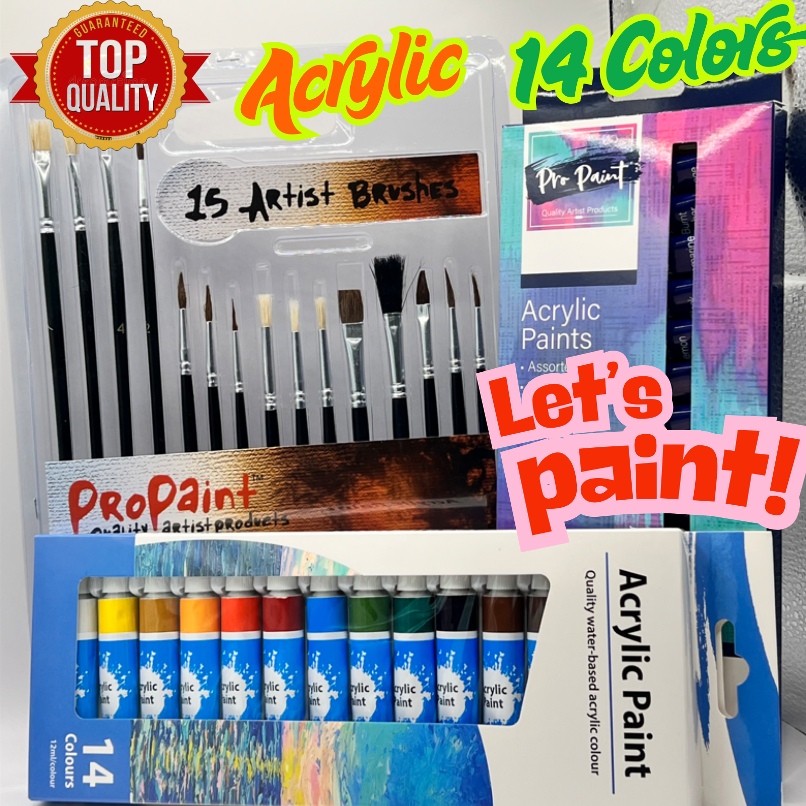 14 Colors x 12ml Acrylic Watercolour Oil Paint Tubes Set Art Craft Painting - $6.88+
