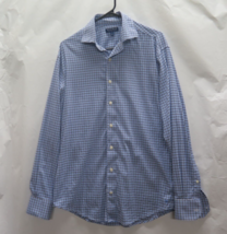 Peter Millar Blue White Plaid Gingham Long Sleeve Shirt Cotton Mens Sz M... - £20.83 GBP