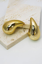Gold Teardrop Plated Alloy Stud Earrings - $2.82