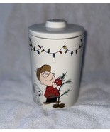 Peanuts a CHARLIE BROWN CHRISTMAS &amp; SMOOPY Ceramic Canister Cookie Jar New - $32.99