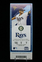 Oakland Athletics vs Tampa Rays Game 64 MLB Ticket w Stub 08/24/2012 Shi... - $11.47