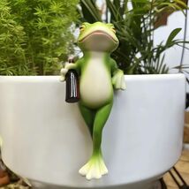 3 Pc Frog Garden Decor for Pots Figurines Plant Decorations Funny Outdoo... - $22.76