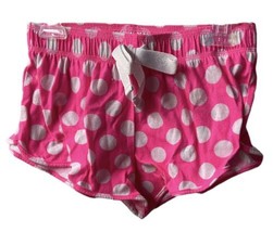 Xhilaration  Shorts Girls Size L 10/12 Pajama Pink White Polka Dot Tie - £3.74 GBP