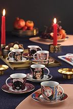 LaModaHome Sophia Femina Coffee Cup Set of 6 Espresso Coffee Cups with Saucers,  - £67.54 GBP