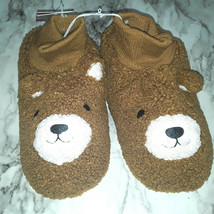 Cat and Jack Slippers Toddler XL (11/12) Brown Bear Slip On Fuzzy - £9.51 GBP