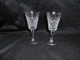 2 Waterford 24% Lead Crystal &quot;Alana&quot; 5 1/8&quot; Sherry stemmed Glasses, retired - $54.35