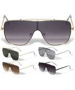 OVERSIZED ONE PIECE SHIELD LENS AVIATOR SUNGLASSES SPORT RETRO DESIGNER ... - $164.66 MXN
