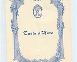 Reid&#39;s Hotel Table d&#39;Hote Menu Madiera Spain 1969 Portuguese French English - $21.78