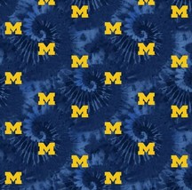 Cotton University of Michigan Wolverines U of M Fabric Print by the Yard D350.19 - £11.15 GBP