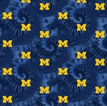 Cotton University of Michigan Wolverines U of M Fabric Print by the Yard D350.19 - £10.41 GBP