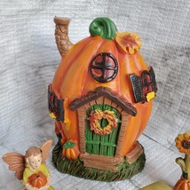 Fall Fairy Garden Set, Pumpkin Fairy House, Tiny Gnome Hut, Autumn Fairy Decor image 5