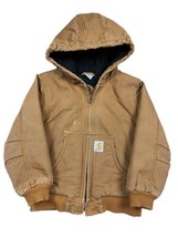 CARHARTT Heavy Weight Insulated Lined Jacket Unisex Brown Youth Kids XS 6 Work - £26.55 GBP