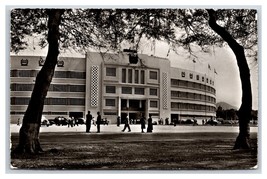 RPPC National Stadium Building Lima Peru 1954 Air Mail Postcard U4 - £10.58 GBP
