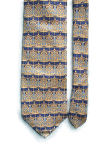 Museum of Jewish Heritage Italian Silk Tie Blue Gold Made by GOUDA New York - $47.49