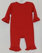 Blanks Boutique Red Long Sleeve Snap Up Ruffle Romper Size 6M image 2