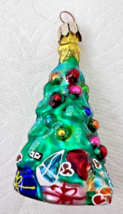 CHRISTOPHER RADKO Vtg Multicolor Christmas Tree Glass Christmas Ornament... - $29.21