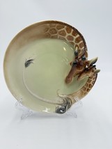 Rare FRANZ Fine Porcelain Giraffe DESSERT PLATE Jungle Beauties Collecti... - $153.00