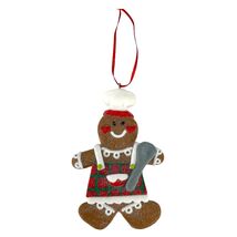 Clay Cooking Chef Gingerbread Lady Ornament with Bowl and Spoon 4.5 Inch - $12.98