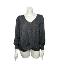 Maurices Top Twist Front Blouse Womens XL Metallic Silver &amp; Gray Pullover - £15.91 GBP