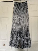 Sans Souci Sheer Palazzo Pants With Built-In Shorts Blue Geometric Patte... - $370.94 MXN