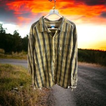 Columbia Mens Size XXL Button Down Green Plaid Shirt Long Sleeves Collared Neck  - £18.16 GBP