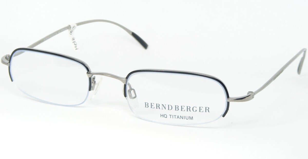 Bernd Berger 9074 000-22 Schwarz Silber Brille HQ Titan 48-19-135mm - $56.42