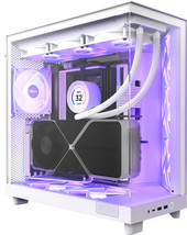 NZXT - H6 Flow RGB ATX Mid-Tower Case with Dual Chamber - White - $207.99